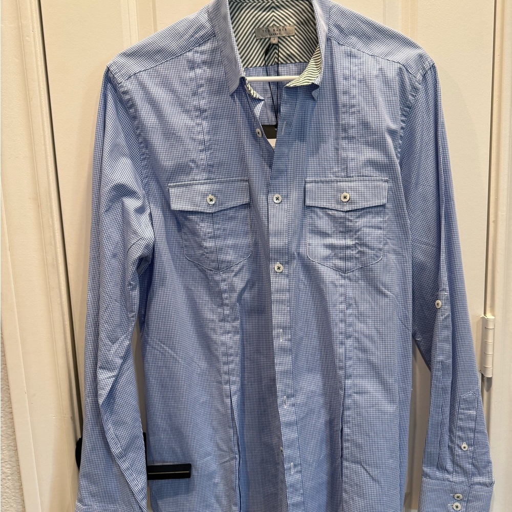 Ted Baker Blue Gingham Shirt
